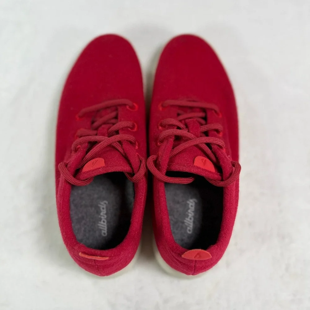 Allbirds Womens Wool Runners Red Merino Wool Sneakers Shoes Minimalist 9